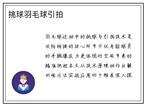 挑球羽毛球引拍